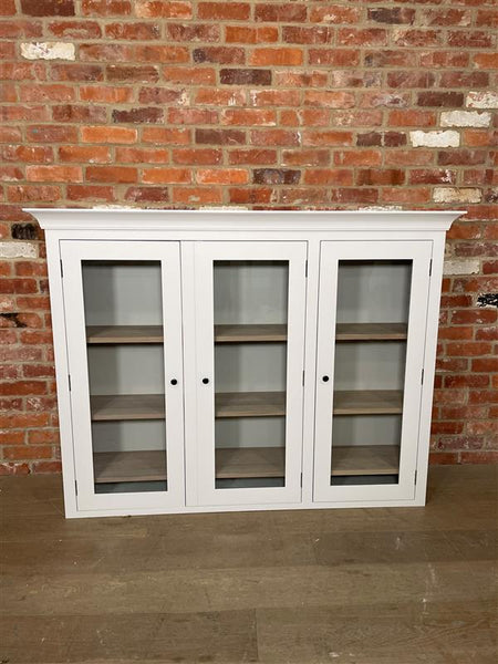 Suffolk 5ft Contemporary Glazed Dresser Top - Silver Birch