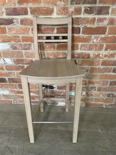 Suffolk High Back Bar Stool - Seasoned Oak