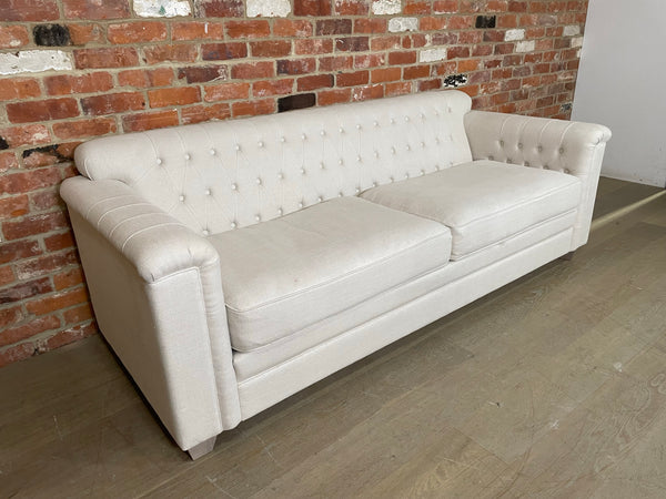Lottie 4 Seater Sofa - Heavyweight Linen Pale Oat - IN Legs