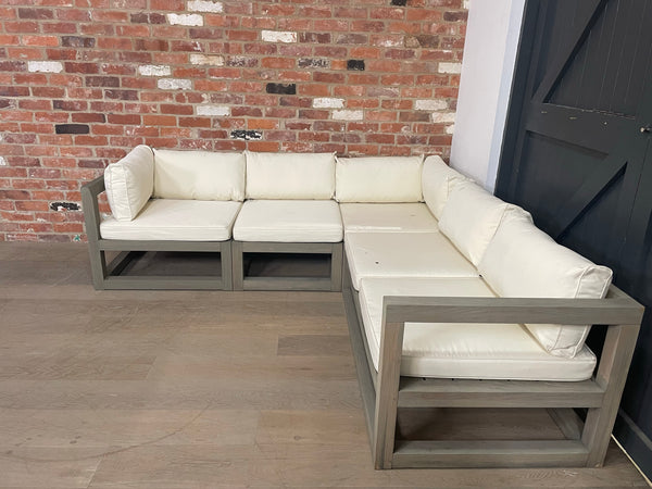 Pembrey Corner Sofa 5 Seater Set with Natural Cushions