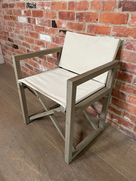 Denham Campaign Chair - Canvas & Weathered Teak