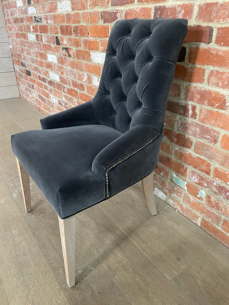 Henley Dining Chair - Isla Steel- Pale Oak