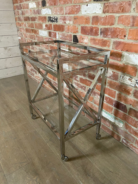 Manhattan 65 Rectangular Drinks Trolley - Metal & Glass