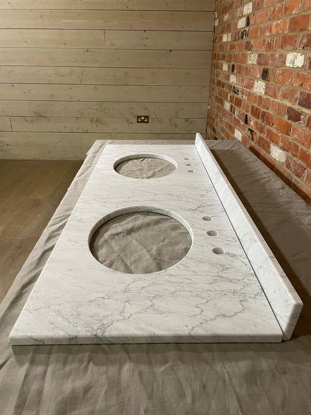 Neptune 149 Carrara Marble Vanity Top - Honed