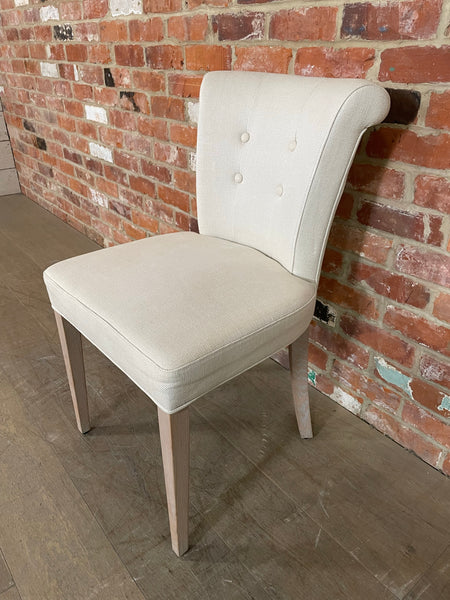 Calverston Dining Chair - Heavyweight Linen Pale Oat - Pale Oak