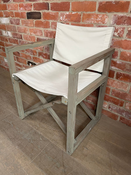 Denham Campaign Chair - Canvas & Weathered Teak