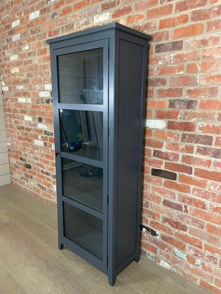 Shepton Glazed Cabinet - Charcoal Interior & Exterior - Right Opening