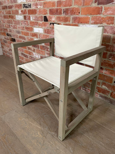 Denham Campaign Chair - Canvas & Weathered Teak