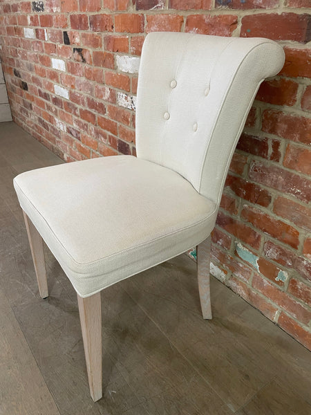 Calverston Dining Chair - Heavyweight Linen Pale Oat - Pale Oak