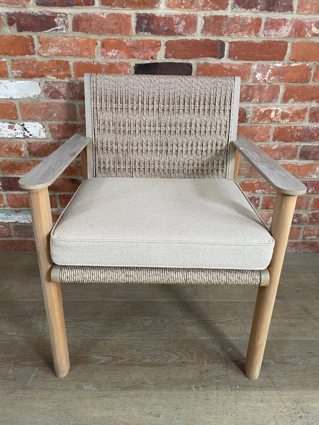 Kew Carver Chair with Cushion Natural Woven