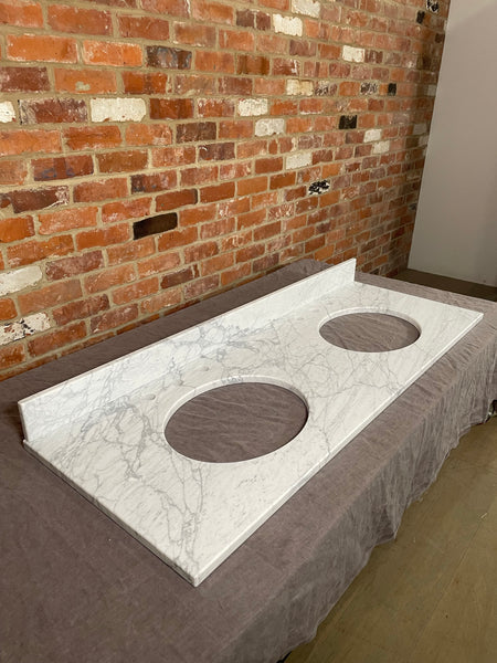 Neptune 149 Carrara Marble Vanity Top - Honed