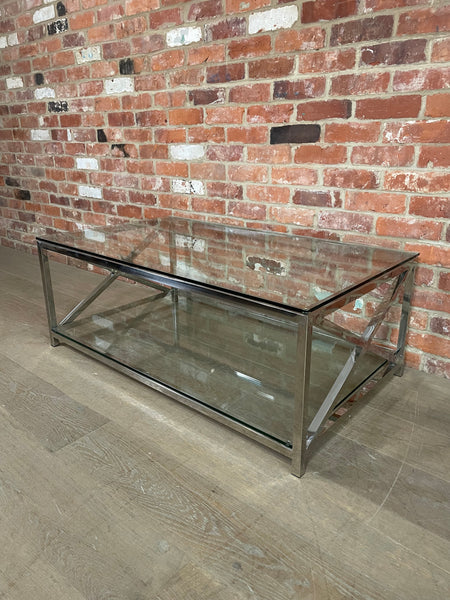 Manhattan 120 Rectangular Coffee Table - Metal & Glass