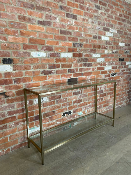 Keswick 140 Rectangular Console Table - Brushed Brass