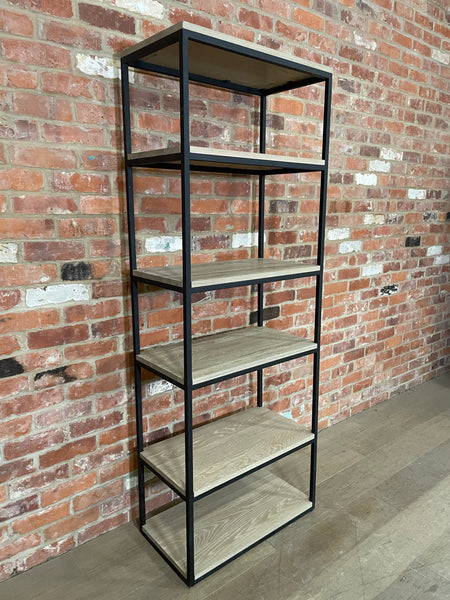 Carter 70 Bookcase - Black Steel & Dark Vintage Oak