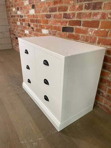 Chawton Single 6 Drawer Base Cabinet - Snow