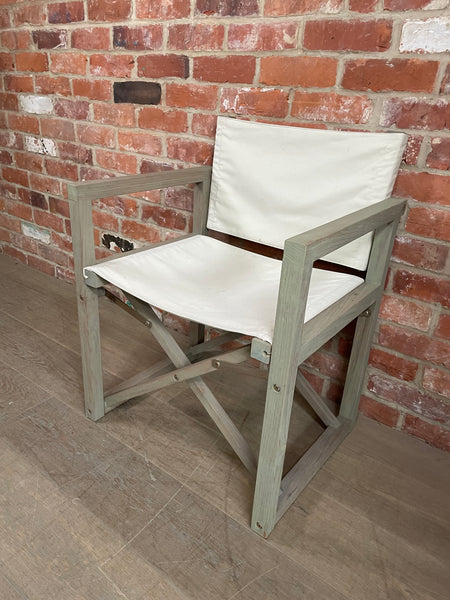 Denham Campaign Chair - Canvas & Weathered Teak