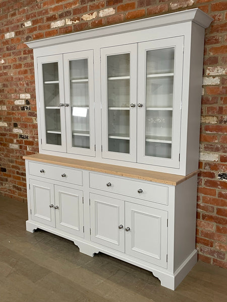 Chichester 6ft Glazed Rack Dresser - Shingle