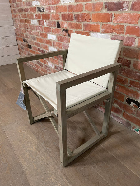 Denham Campaign Chair - Canvas & Weathered Teak