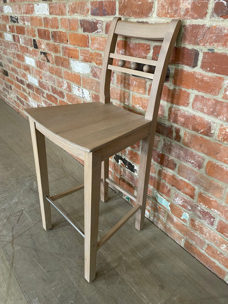 Suffolk High Back Bar Stool - Seasoned Oak