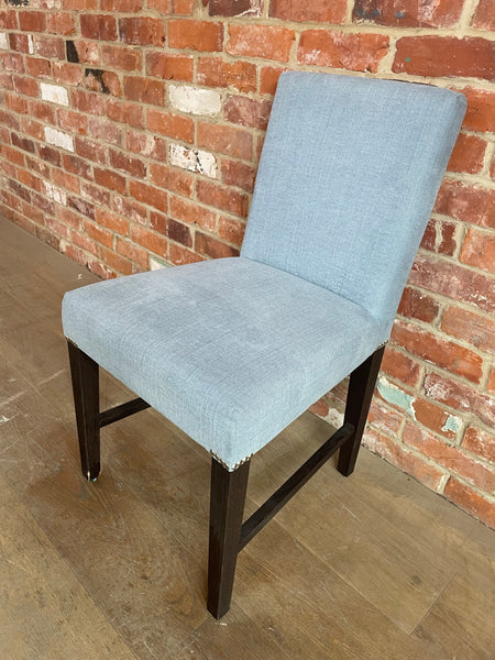 Shoreditch Dining Chair - Linara Flax Blue - Darkened Oak