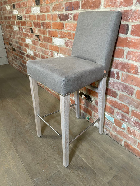 Shoreditch High Back Bar Stool - Hugo Spelt - Pale Oak Legs