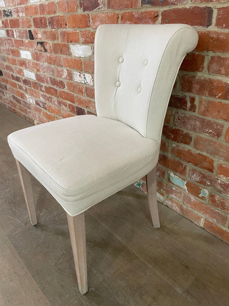 Calverston Dining Chair - Heavyweight Linen Pale Oat - Pale Oak