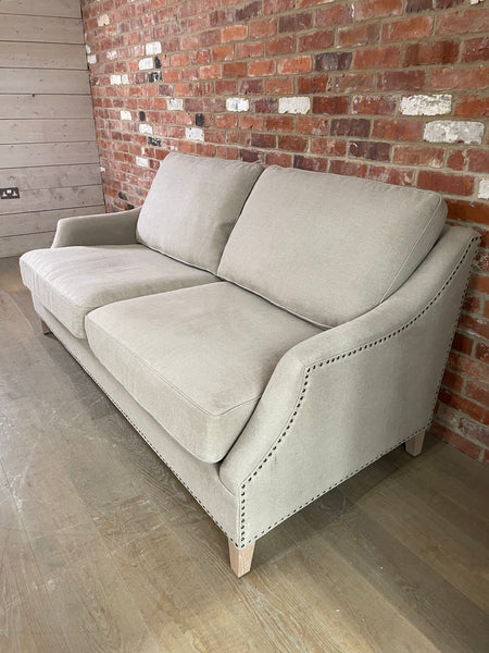 Eva Sofa Large - Heavyweight Linen Millet - Natural Oak Legs