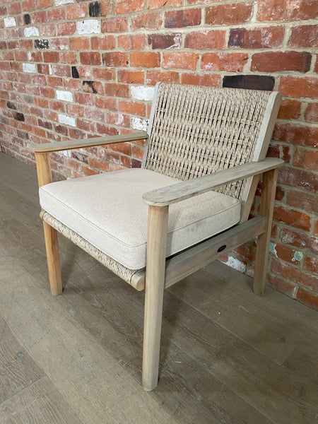 Kew Carver Chair with Cushion Natural Woven