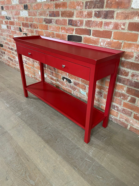 Aldwych 122 Rectangular Console Table - Burnham Red Exterior, Rhubarb Interior