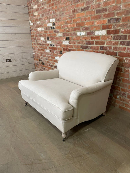 Olivia Loveseat - Heavyweight Linen Pale Oat - Natural Oak Legs
