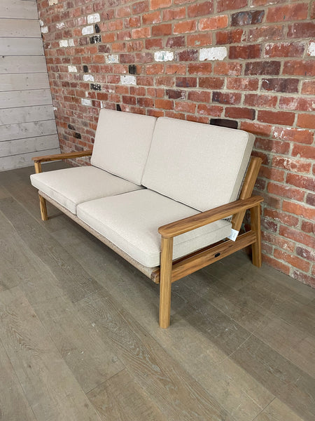 Kew 2 Seat Sofa with Natural Woven Cushions - Teak