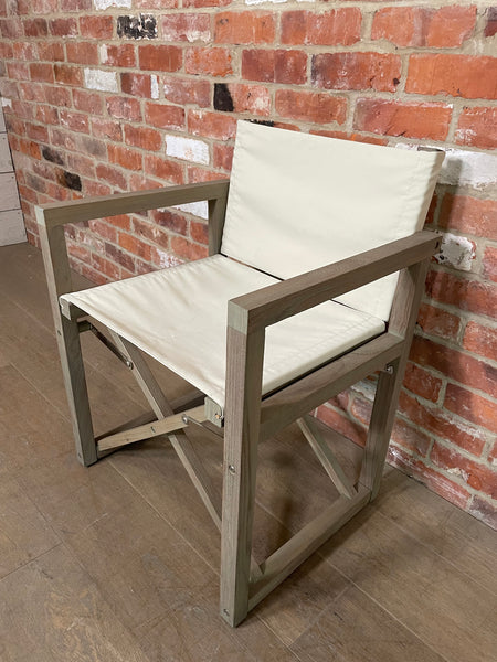 Denham Campaign Chair - Canvas & Weathered Teak