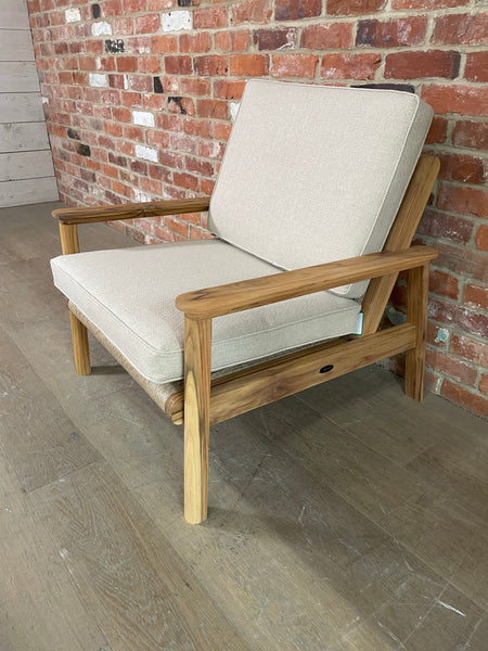 Kew Armchair with Natural Woven Cushions - Teak