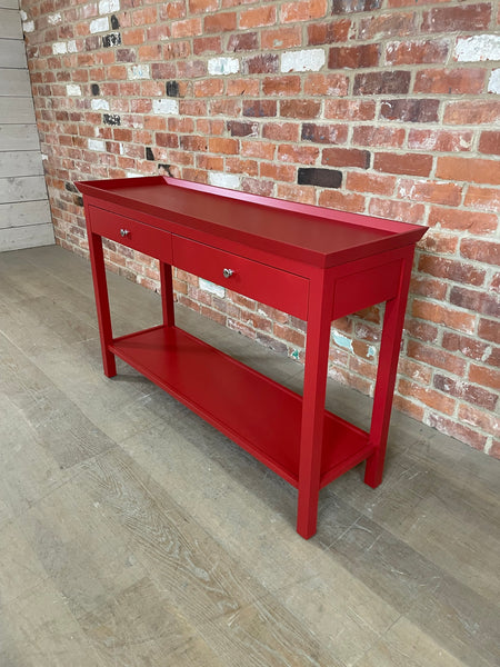 Aldwych 122 Rectangular Console Table - Burnham Red Exterior, Rhubarb Interior