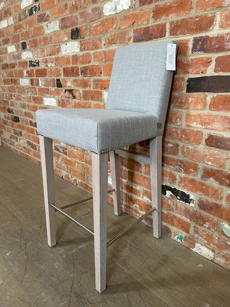 Shoreditch High Back Bar Stool - Archie Ash - Pale Oak