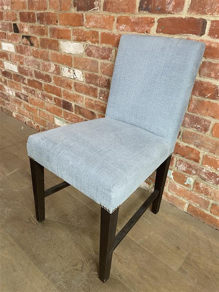 Shoreditch Dining Chair - Linara Flax Blue - Darkened Oak