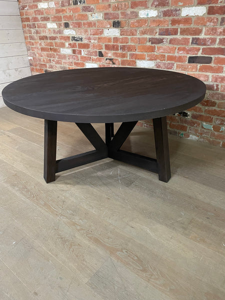 Arundel 6 Seater Round Dining Table, Ebony Oak