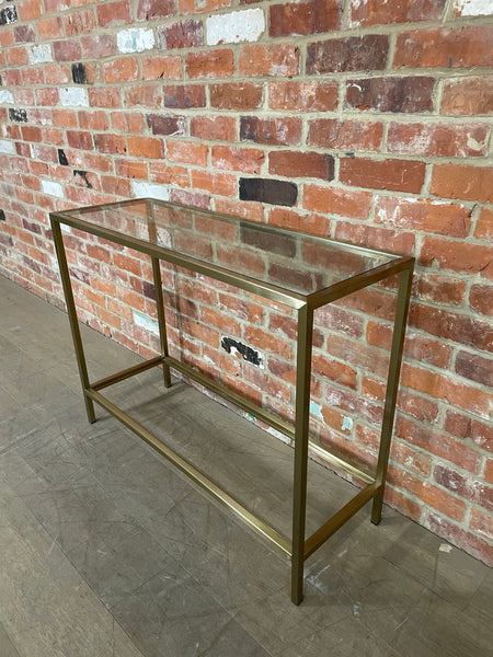 Keswick 100 Rectangular Console Table - Brushed Brass