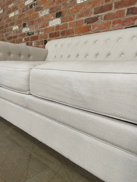 Lottie 2 Seater Sofa - Heavyweight Linen Pale Oat - Pale Oak Legs