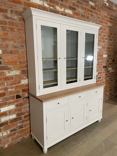 Suffolk 5ft Contemporary Glazed Dresser - Silver Birch