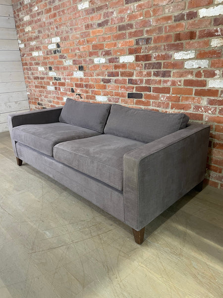 Shoreditch 3 Seater Sofa - Linara Dark Fig - Darkened Oak