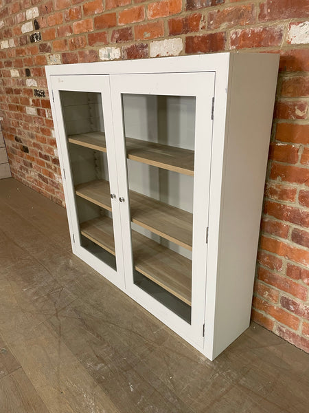 Suffolk 4ft Contemporary Glazed Dresser Top - Silver Birch- No Cornice