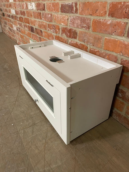 Bespoke Production - Chichester Glazed Top Box Wall Cabinet- Orkney White