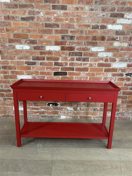 Aldwych 122 Rectangular Console Table - Burnham Red Exterior, Rhubarb Interior