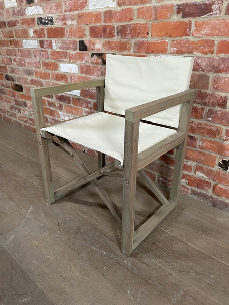 Denham Campaign Chair - Canvas & Weathered Teak