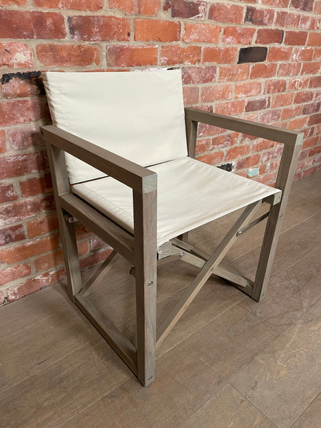 Denham Campaign Chair - Canvas & Weathered Teak