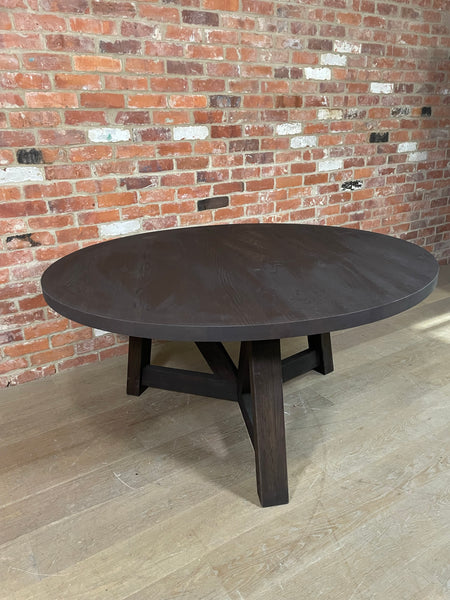 Arundel 6 Seater Round Dining Table, Ebony Oak