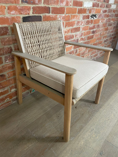 Kew Carver Chair with Cushion Natural Woven