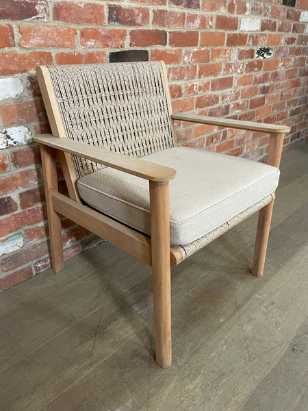 Kew Carver Chair with Cushion Natural Woven