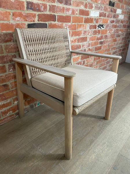 Kew Carver Chair with Cushion Natural Woven
